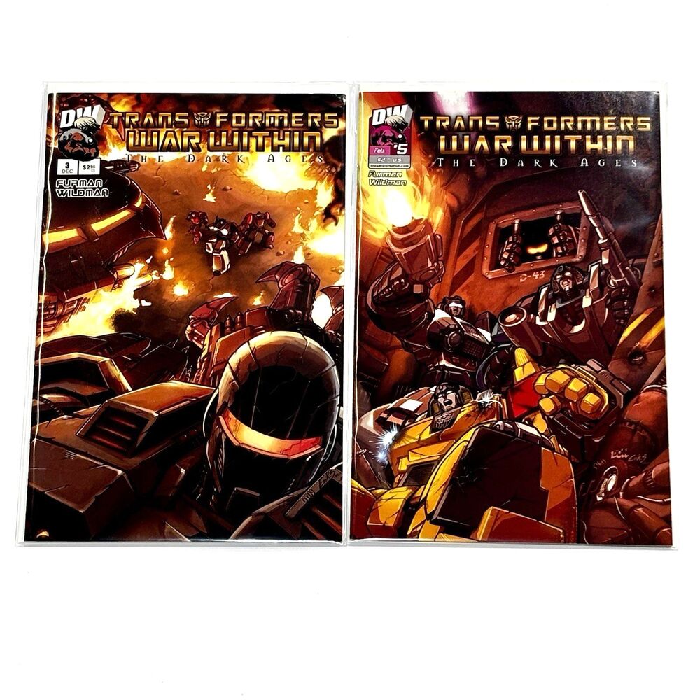 Transformers The War Within Dark Ages #3, #5 Dreamwave 2004 Comic Book Lot NM